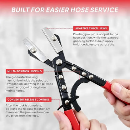 Upgrade Ratchet Hose Pinch Off Pliers - Tool Upgrade with Metal Jaws, Locking Clamp - Multi-Size 8in/10in/12in Hand Tools for Automotive Users’ Radiator, Coolant Lines