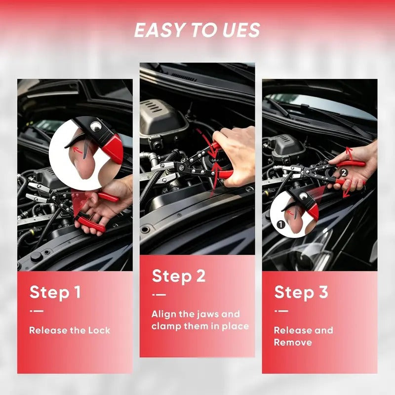 Upgrade Ratchet Hose Pinch Off Pliers - Tool Upgrade with Metal Jaws, Locking Clamp - Multi-Size 8in/10in/12in Hand Tools for Automotive Users’ Radiator, Coolant Lines