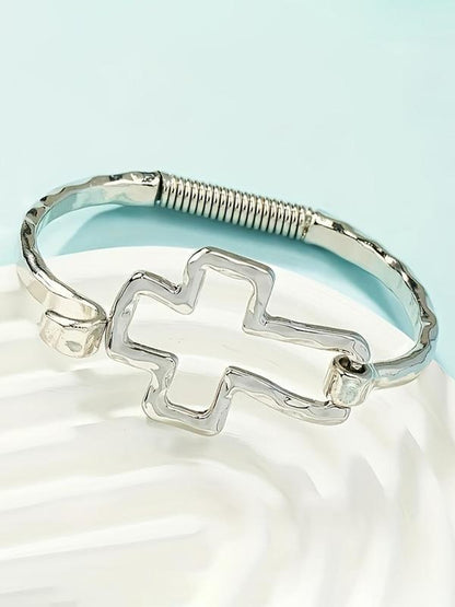 Cute Cross Design Bangle Bracelet Fashion Jewelry for Party Daily Clothing Decor Trendy All-match Exquisite Jewelry for Birthday Gift