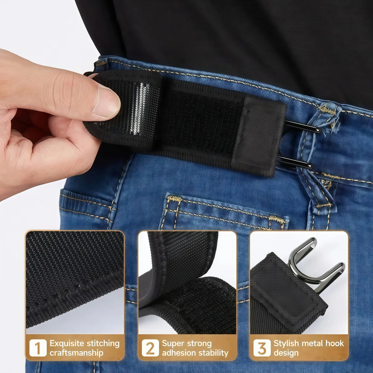 Cinturón elástico táctico de metal (unisex) - Diseño invisible patentado sin hebilla | Ajustable suave lateral TikTokShopBlackFriday